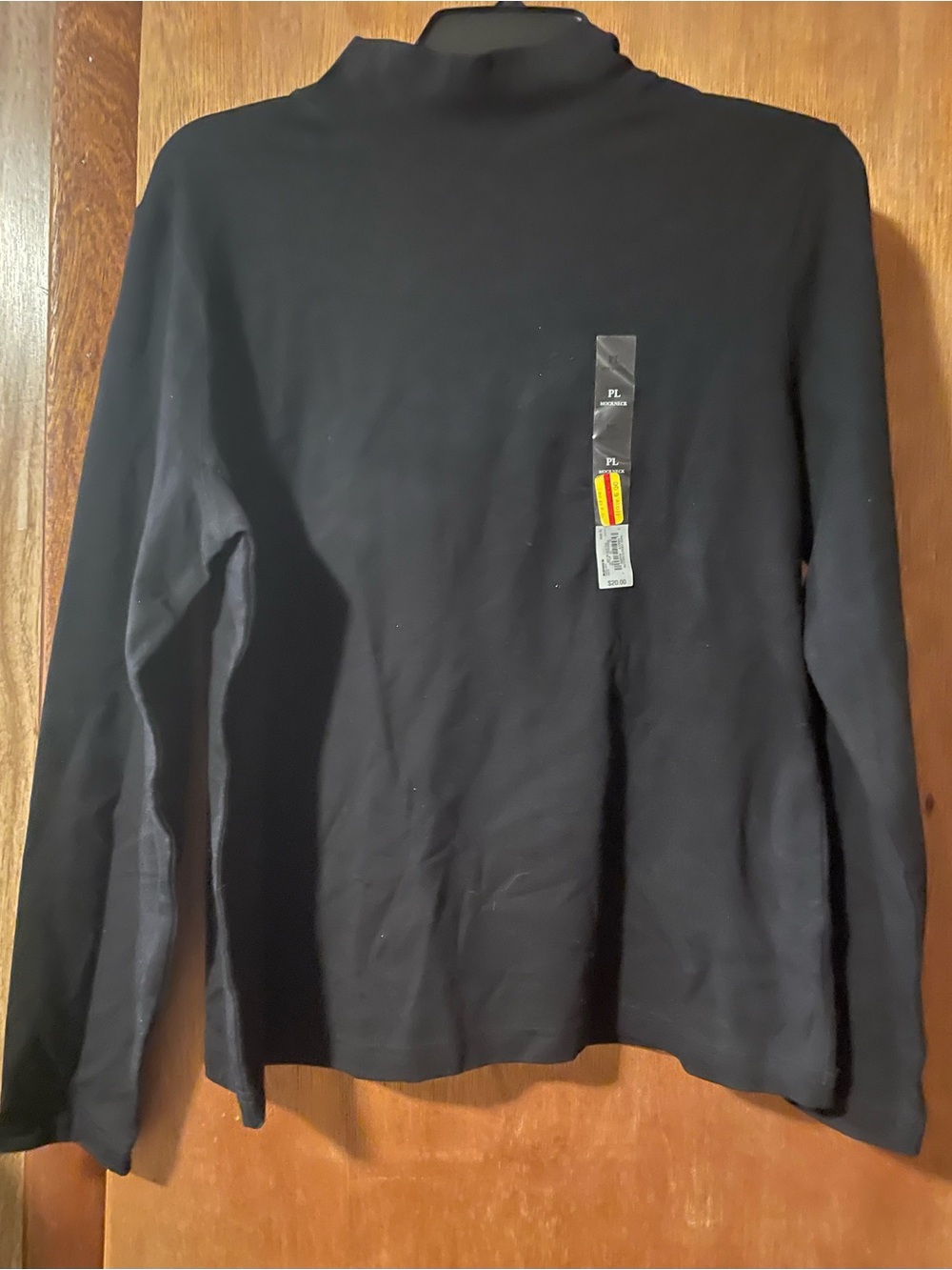 croft & barrow Black Long-Sleeve Mock Turtleneck Top Petite Large. New With Tags